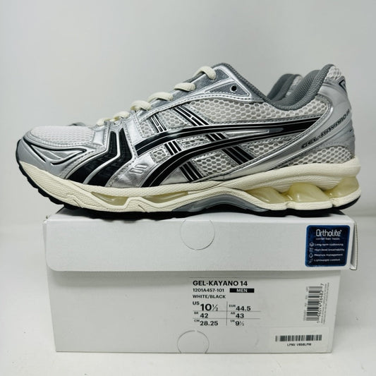 ASICS Gel-Kayano 14 JJJJound Silver Black sneakers, size 10.5M, 2022 edition.