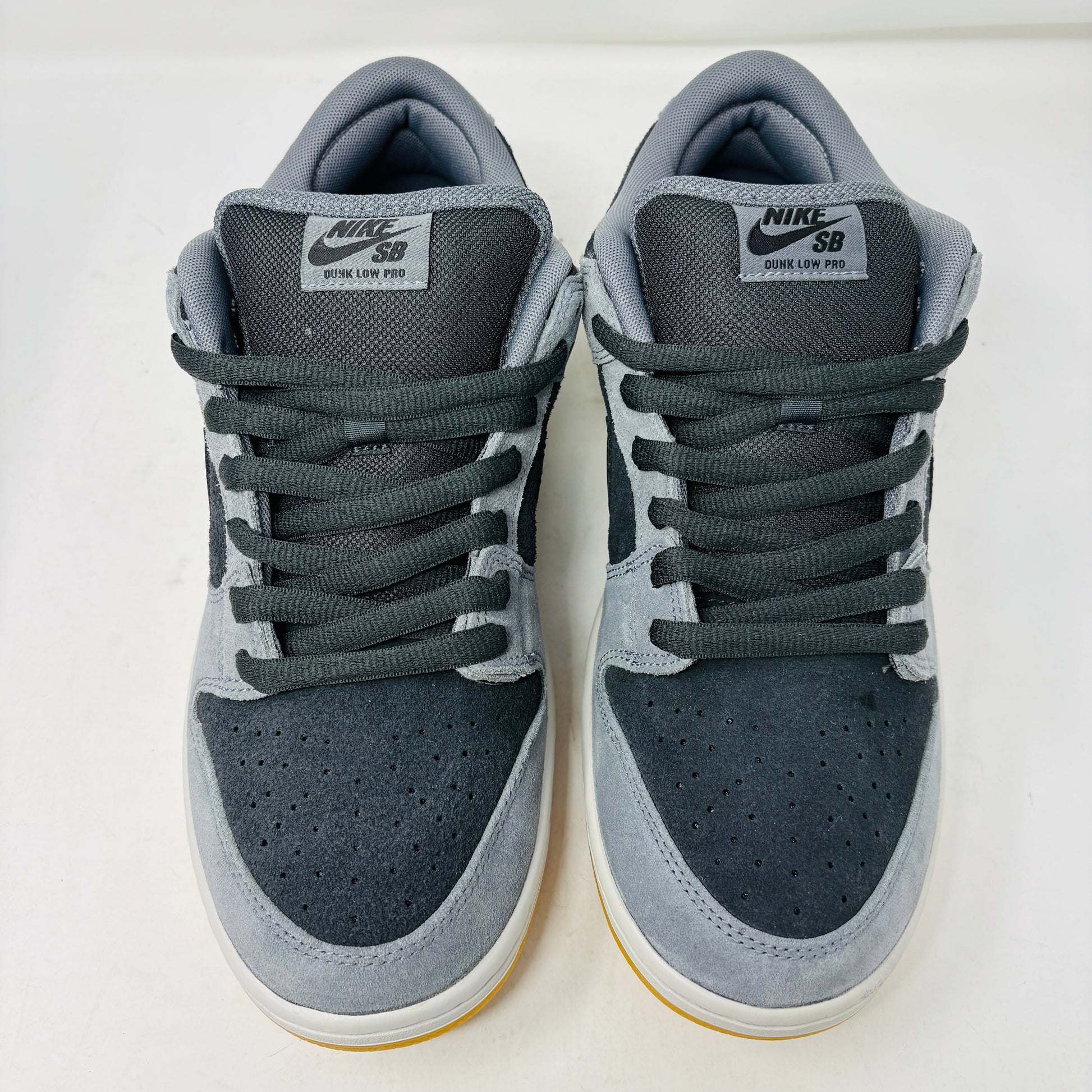 Nike SB Dunk Low Dark Smoke Grey sneakers, brand new with extra laces, 2024 release.