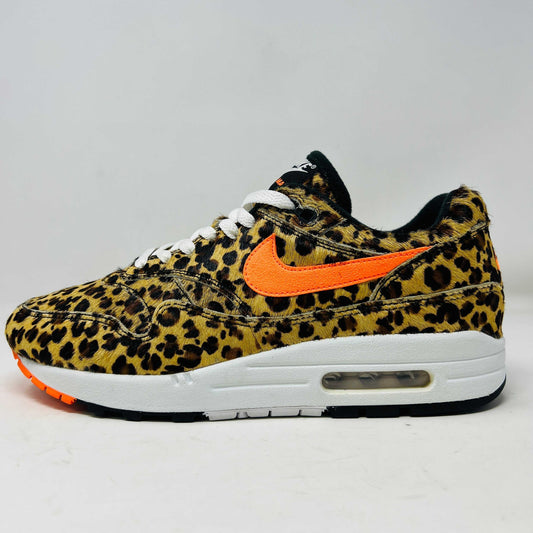 Nike Air Max 1 Atmos Animal 3.0 Leopard sneaker, leopard print, 2019 release, no box, black laces included.