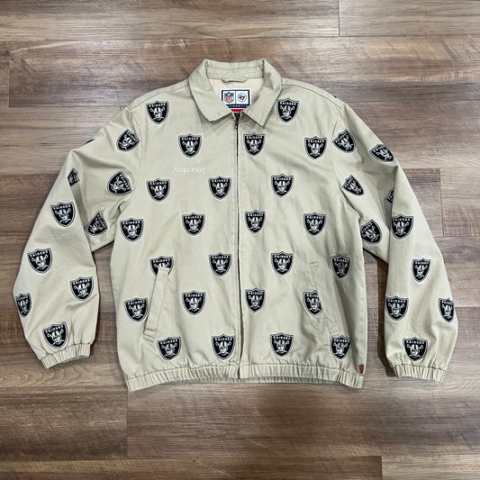 Supreme NFL x Raiders x '47 Embroidered Harrington Jacket Khaki