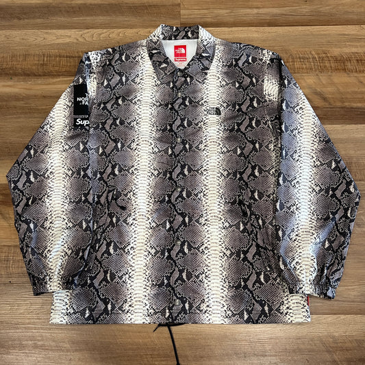 Supreme The North Face Snakeskin Taped Seam Coaches Jacket Black