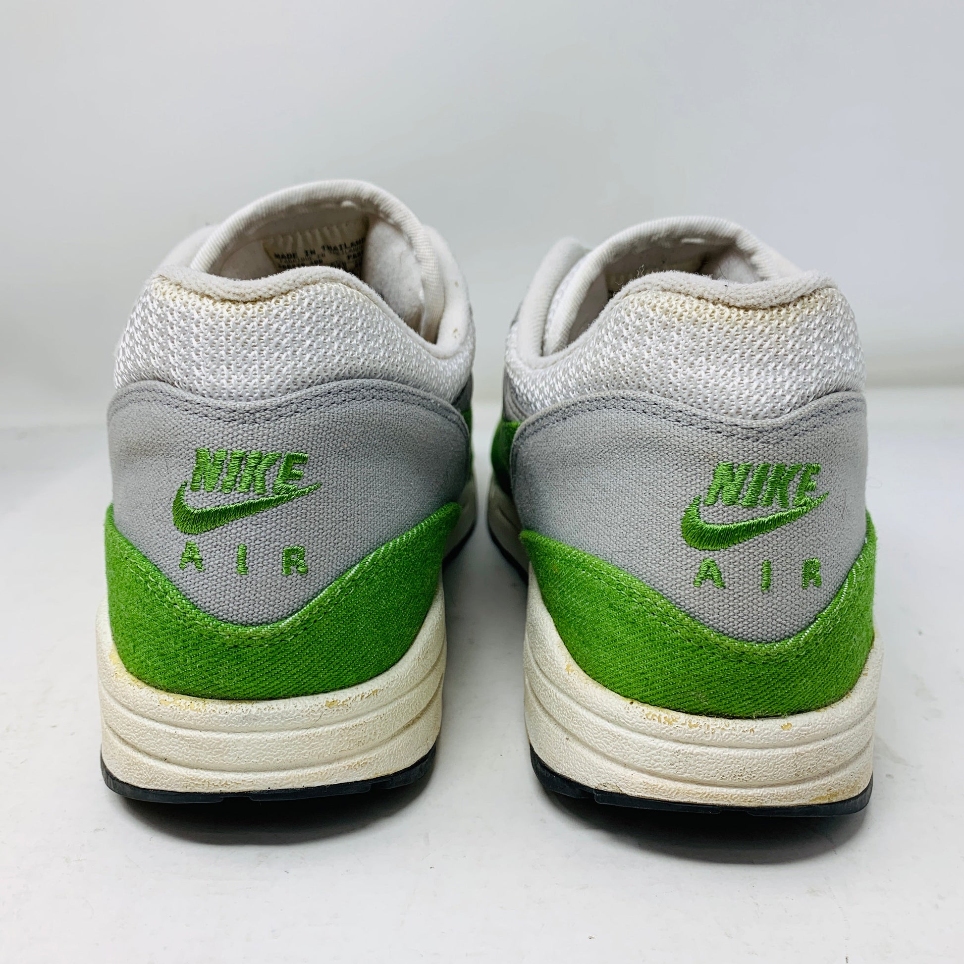 Nike Air Max 1 Patta 5th Anniversary Chlorophyll sneakers, size 10.5, green and white, 2009 edition, used condition.