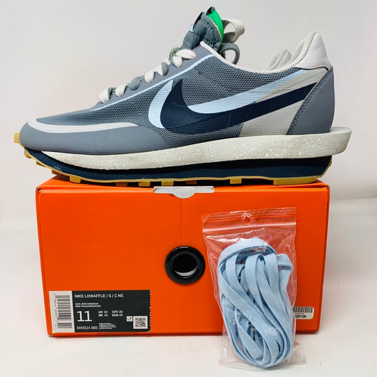 Nike LD Waffle sacai CLOT Kiss of Death 2 Cool Grey sneaker size 11, good condition with box and grey laces.