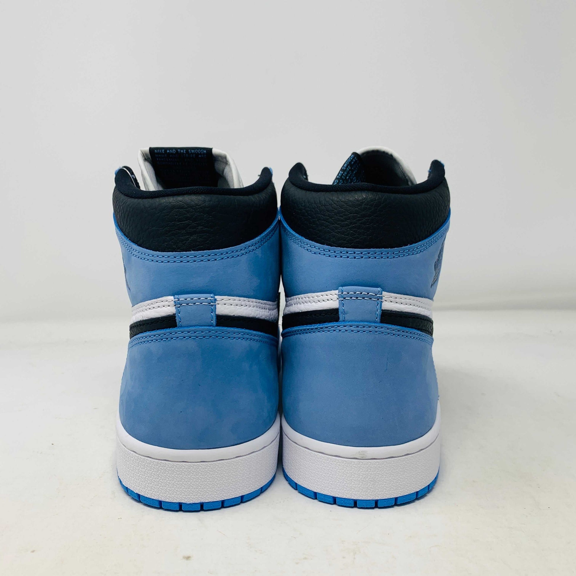 Jordan 1 University Blue sneakers, brand new condition, extra blue laces included.