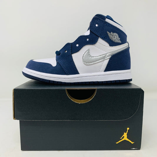 Jordan 1 Retro High CO.JP Midnight Navy TD toddler shoes, new, 2020 model.