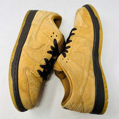 Nike SB Dunk Low Wheat sneakers size 10.5M, 2021, brown upper, black laces, used condition 8.5/10.