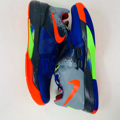 Nike KD 4 NERF 2024 sneakers, brand new, vibrant design, no box, with extra laces and hangtag.