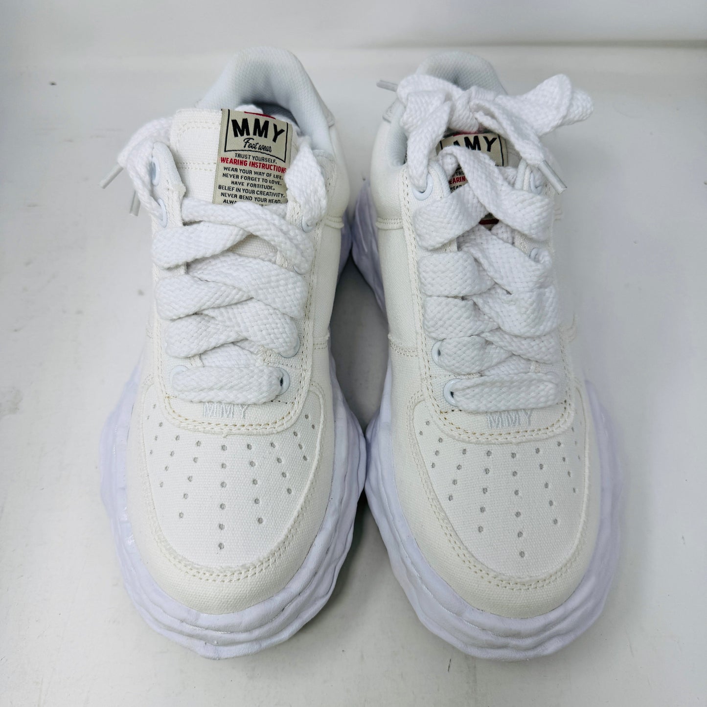 Maison Mihara Yasuhiro Wayne OG Sole Low White sneakers, size 9, clean condition, includes dust bag, 2022 model.