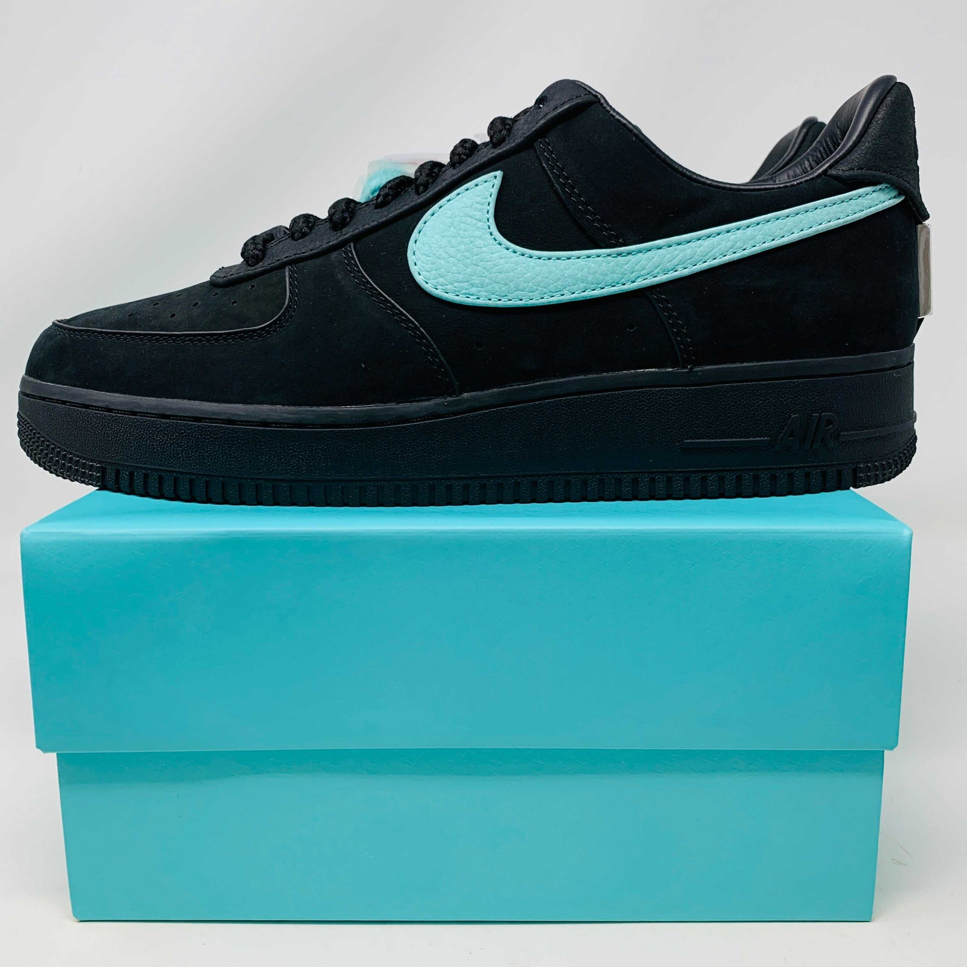 Nike Air Force 1 Low Tiffany & Co. 1837 sneaker, brand new, on a teal box with extra laces, 2023 edition.