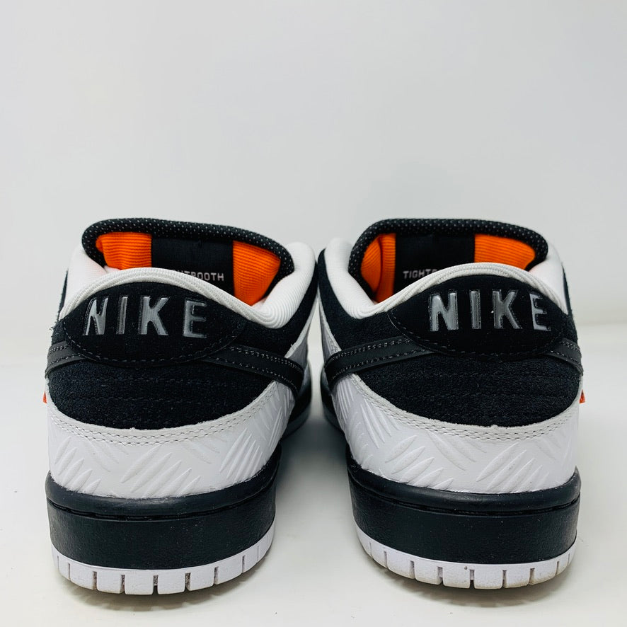 Nike SB Dunk Low TIGHTBOOTH, size 8.5, worn lightly, 2023 edition with orange laces.