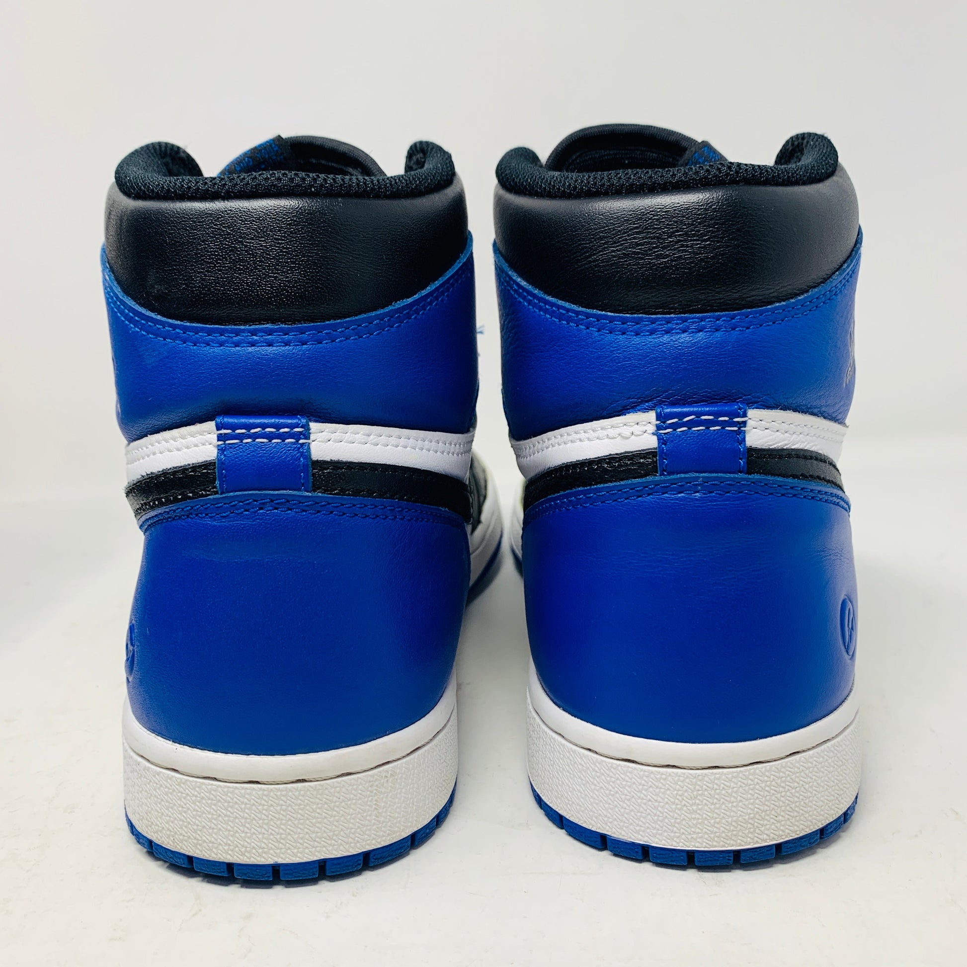 Jordan 1 Retro High Fragment sneakers size 10.5M, clean condition, blue laces, 2014 release.