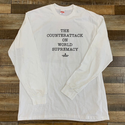 Supreme UNDERCOVER Public Enemy Counterattack L/S Tee White, XL, preowned.