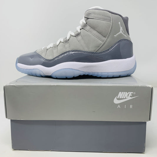 Jordan 11 Cool Grey GS sneaker, brand new with box, released in 2021.