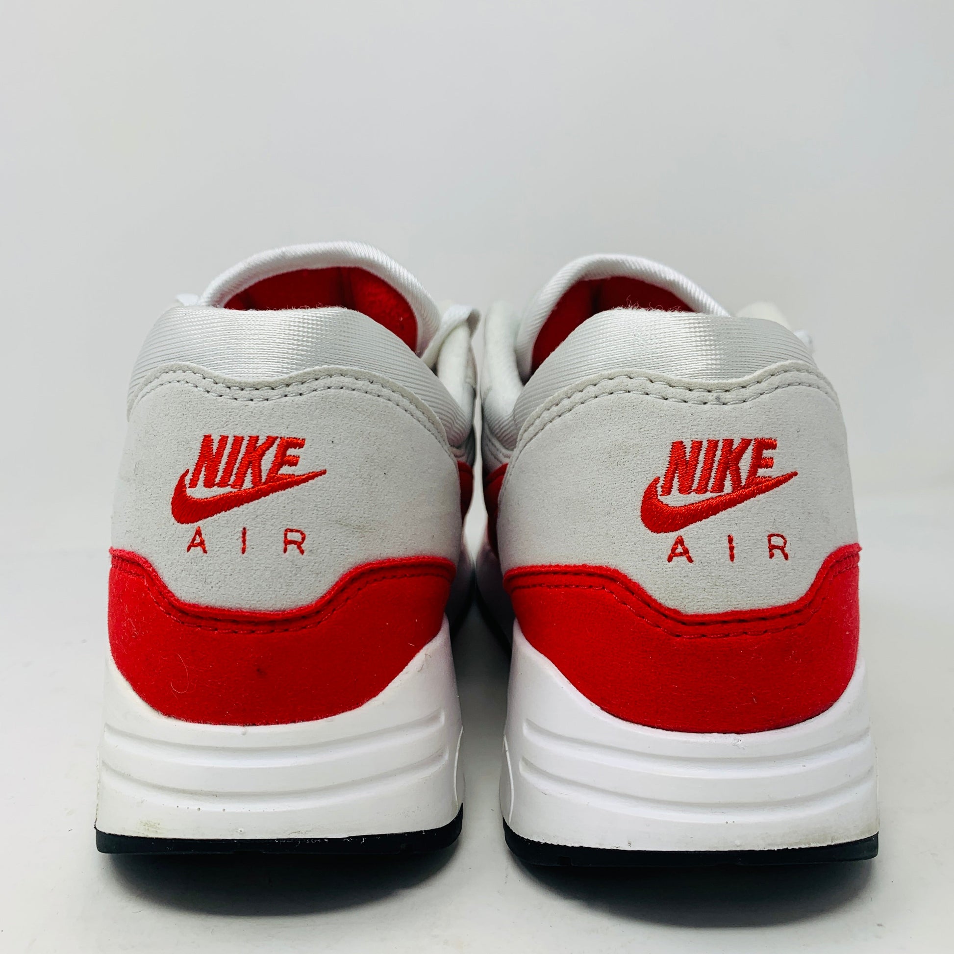 Nike Air Max 1 '86 OG Big Bubble Sport Red sneakers, size 9.5, back view showing red and white design, condition 8.25/10.