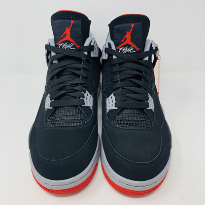 Brand new Jordan 4 Bred 2019 sneakers with hang tag, black and red colorway.