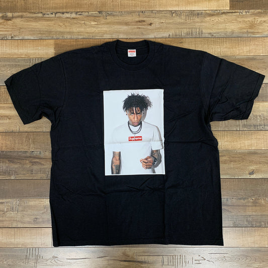 Black Supreme NBA Youngboy Tee, brand new, featuring portrait graphic.