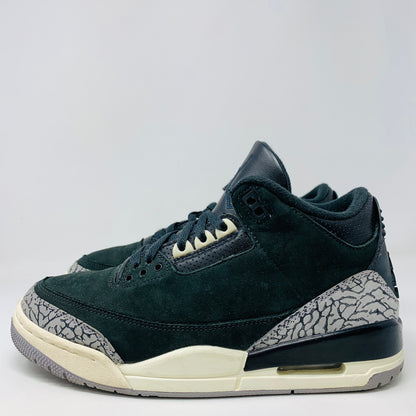 Women's Jordan 3 Retro Off Noir sneakers, size 8.5W, 2023 release.