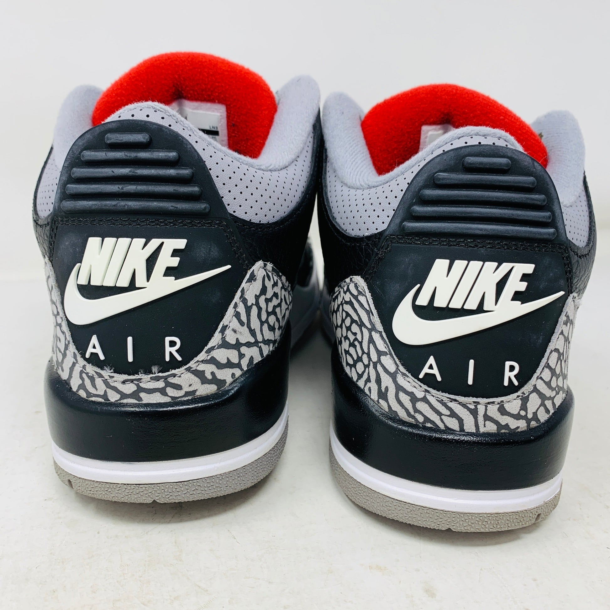 Jordan 3 Retro Black Cement 2018 sneakers, size 7.5M, condition 8.5/10 with hang tag.