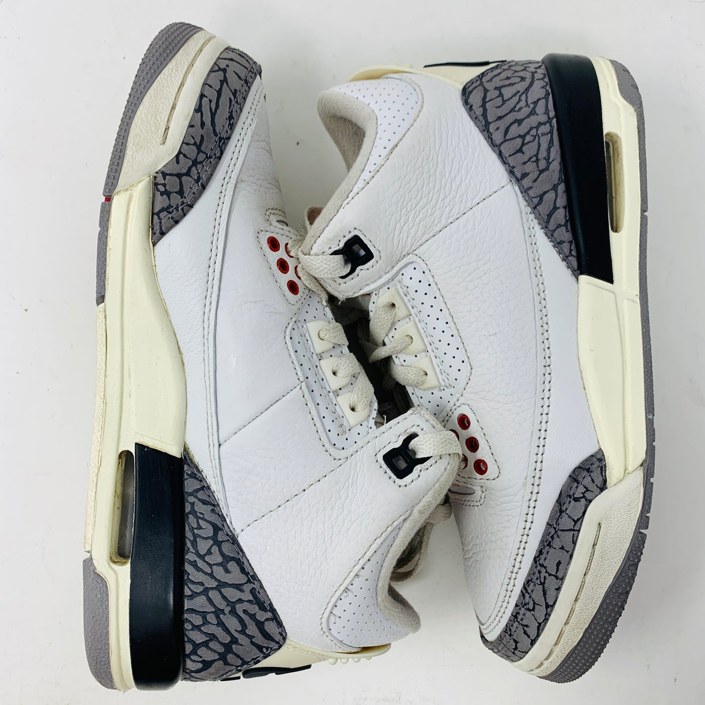 Jordan 3 Retro White Cement Reimagined (GS) sneakers, size 3.5Y, 2023 model.