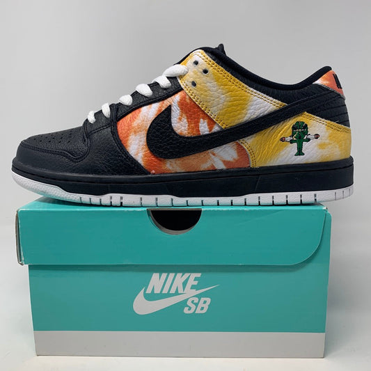 Nike SB Dunk Low Raygun Tie-Dye Black sneaker with black and tie-dye accents, 2019 release.