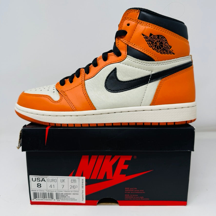 Jordan 1 Retro Reverse Shattered Backboard sneakers, size 8M, clean condition, 2016 release.