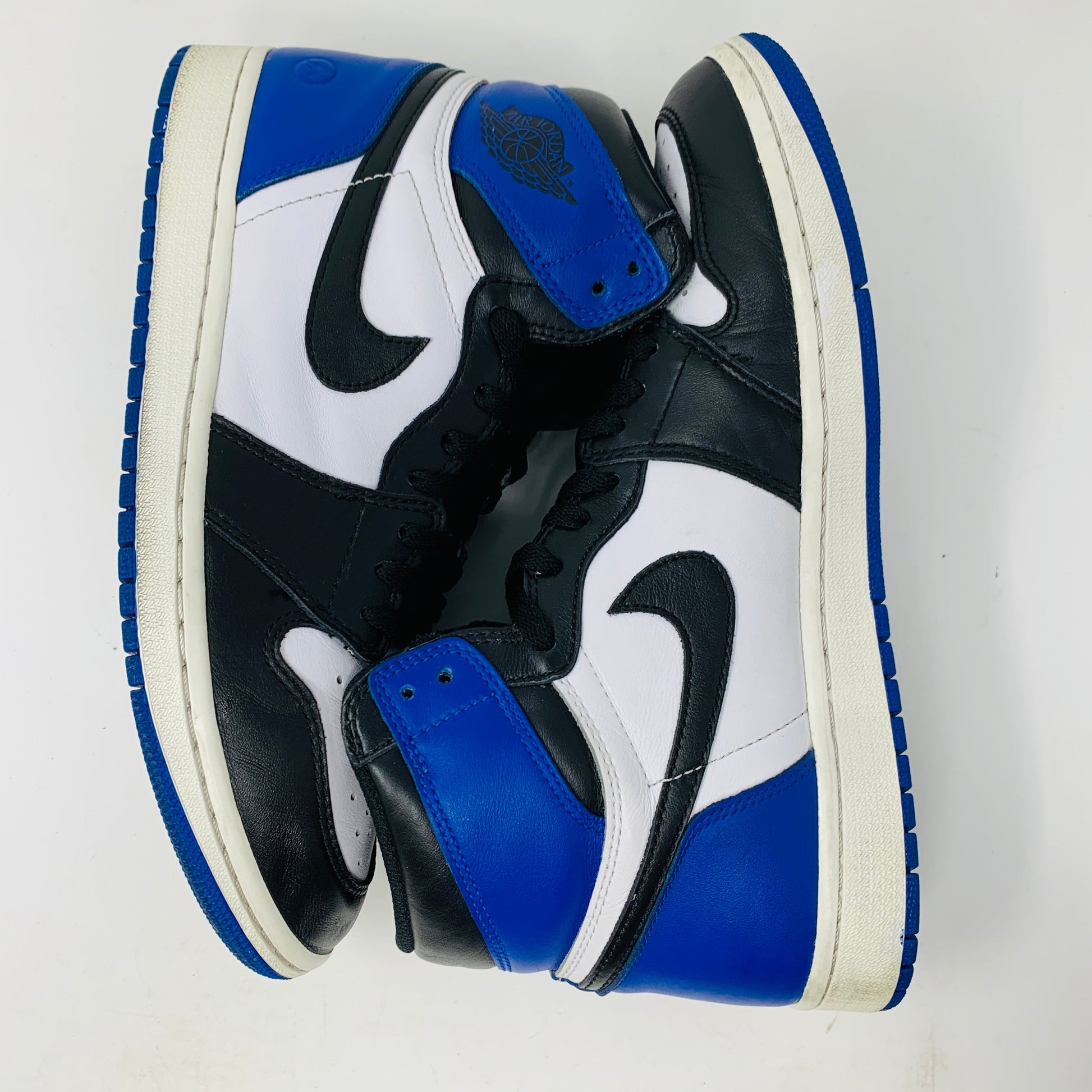 Jordan 1 Retro High Fragment 2 sneaker in black, white, and blue colorway.