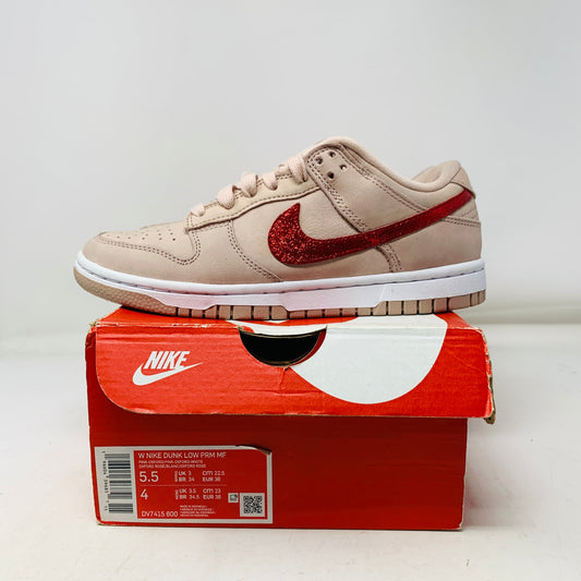 Nike Dunk Low PRM Pink Oxford Valentine's Day Custom sneakers, size 5.5W/4M, brand new with good box condition.