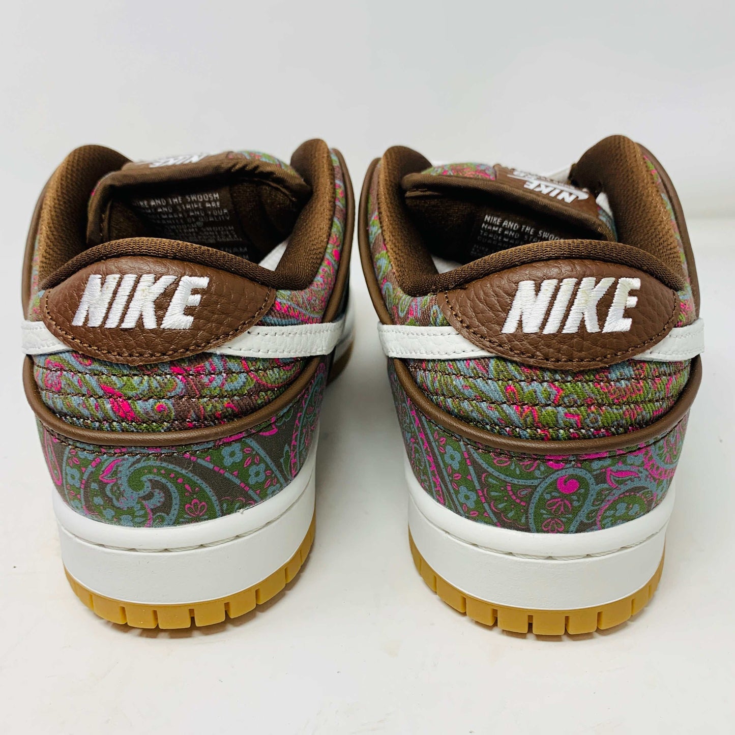 Nike SB Dunk Low Paisley Brown sneakers, 2022, brand new, with brown laces.