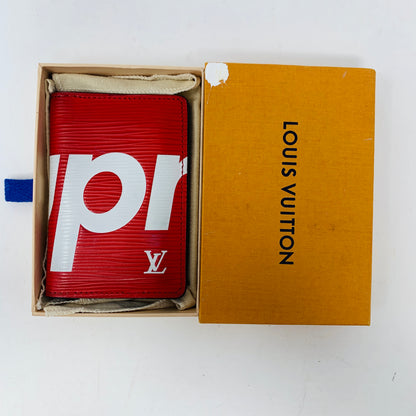 Louis Vuitton x Supreme Pocket Organizer Epi Red