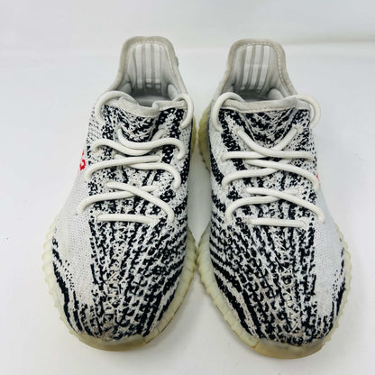 adidas Yeezy Boost 350 V2 Zebra sneakers on white background