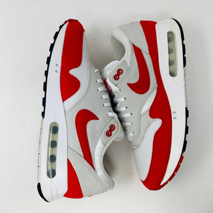 Nike Air Max 1 '86 OG Big Bubble Sport Red sneakers, size 9.5, clean uppers with some wear on soles, 2023 model.