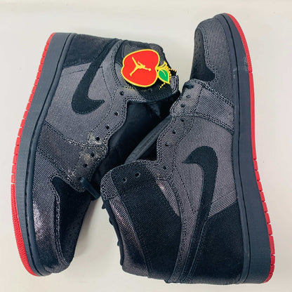 Jordan 1 Retro High SP Gina special edition sneaker with black, white, and red design.