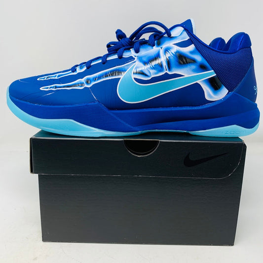 Nike Kobe 5 Protro X-Ray sneakers in blue, brand new condition, on black box.