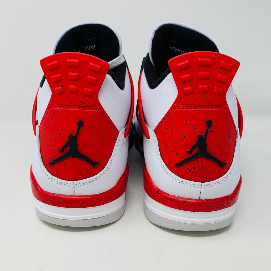 Jordan 4 Retro Red Cement sneakers with bold red and cement grey accents.