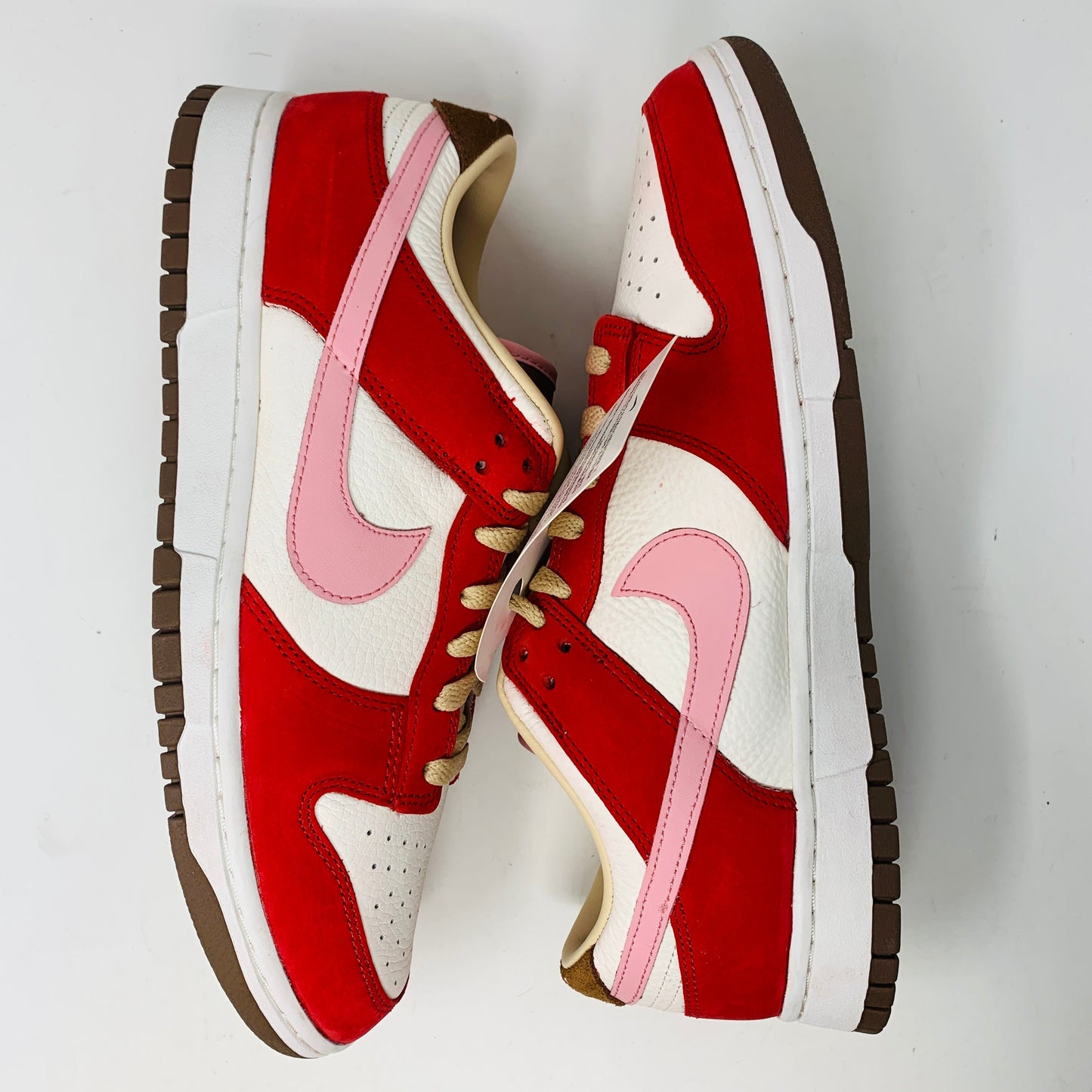 Nike Dunk Low PRM Bacon Women's sneakers, red and white, 2023 release.