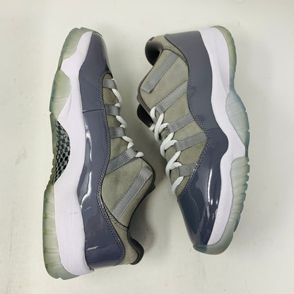 Jordan 11 Retro Low Cool Grey sneakers, size 9.5, 2018 release.