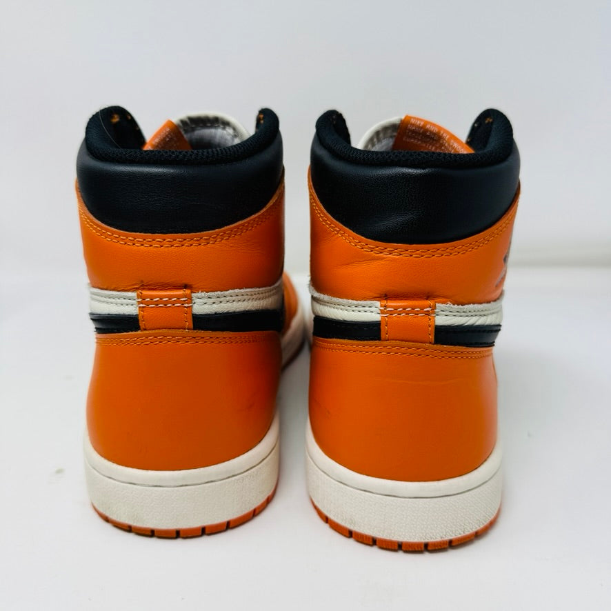 Jordan 1 Retro Reverse Shattered Backboard sneakers, size 8M, clean condition, light wear, 2016 release.