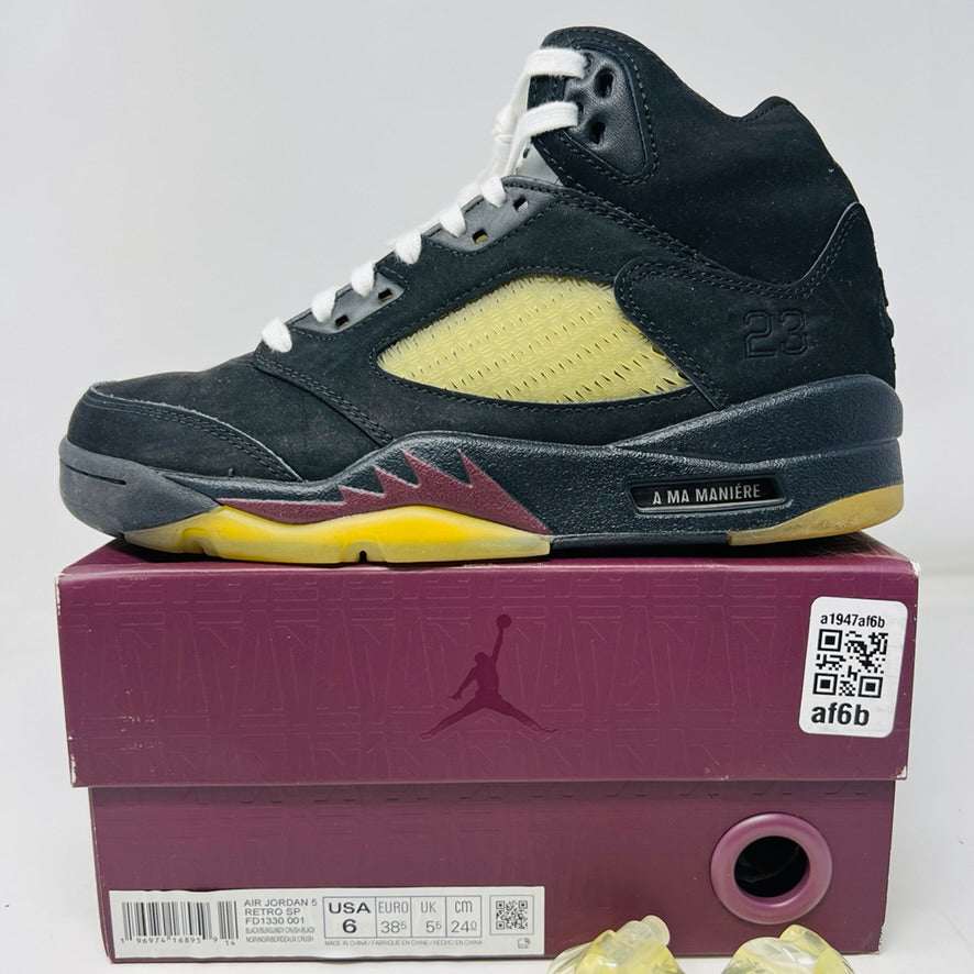 Jordan 5 Retro A Ma Maniére Dusk sneakers, size 6/7.5W, 2023, very clean condition with lace lock, worn 3-4 times.