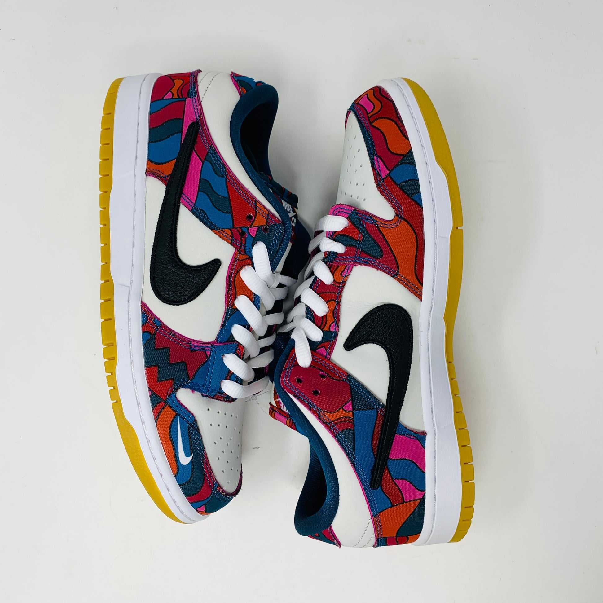 Nike SB Dunk Low Parra sneakers, 2021 edition, brand new with extra teal laces.