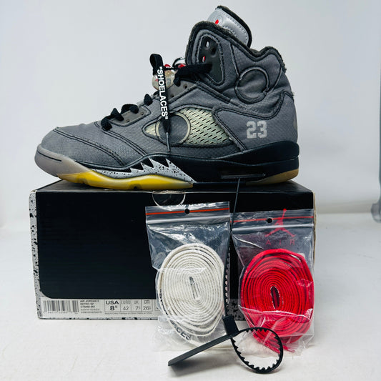 Jordan 5 Retro Off-White Muslin sneakers 2020 with original box and accessories.