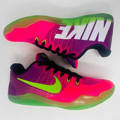 Nike Kobe 11 EM Low Mambacurial sneaker, size 9.5, 2016 model, vibrant design.