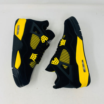 Jordan 4 Thunder 2023 sneakers in black and yellow, brand new with good box condition.