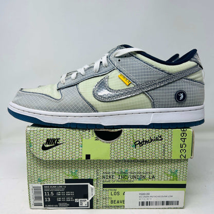 Nike Dunk Low Union Passport Pack Pistachio sneakers, size 11.5, 2022, good box condition.