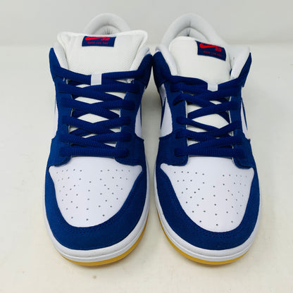 Brand new Nike SB Dunk Low Dodgers sneakers, 2022 release, with extra red and white laces.