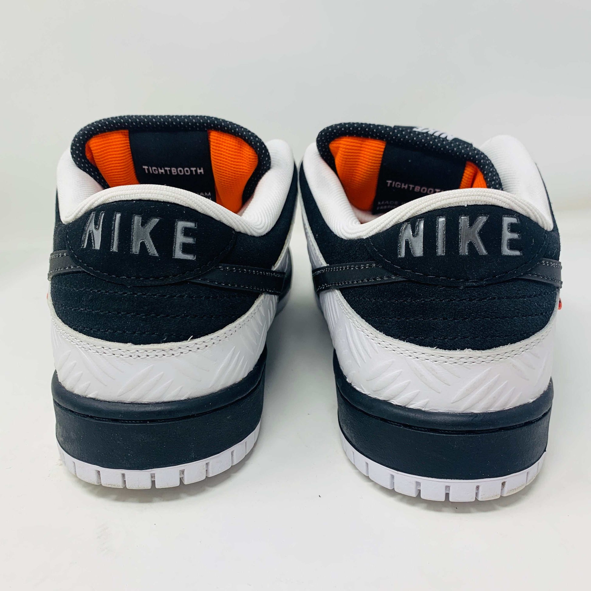 Nike SB Dunk Low TIGHTBOOTH size 9M, clean uppers, lightly worn, includes extra laces.