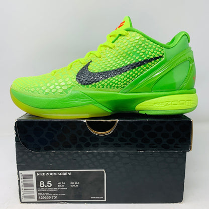 Nike Kobe 6 Grinch 2010 sneaker with original box, condition 8.5/10.