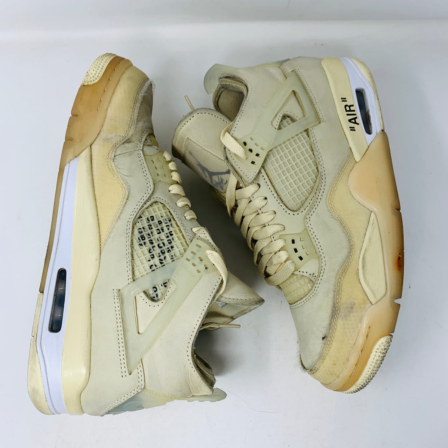 Jordan 4 Retro Off-White Sail women's shoes, size 10.5W/9M, lightly worn, 2020 model.