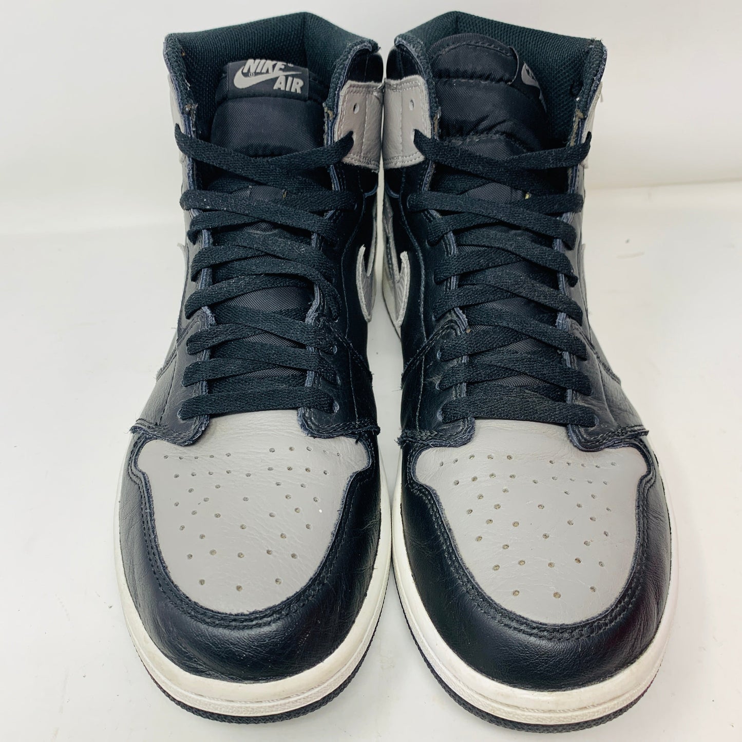 Jordan 1 Retro High Shadow 2018 in size 11.5, condition 8/10, clean uppers, some wear on outsoles.