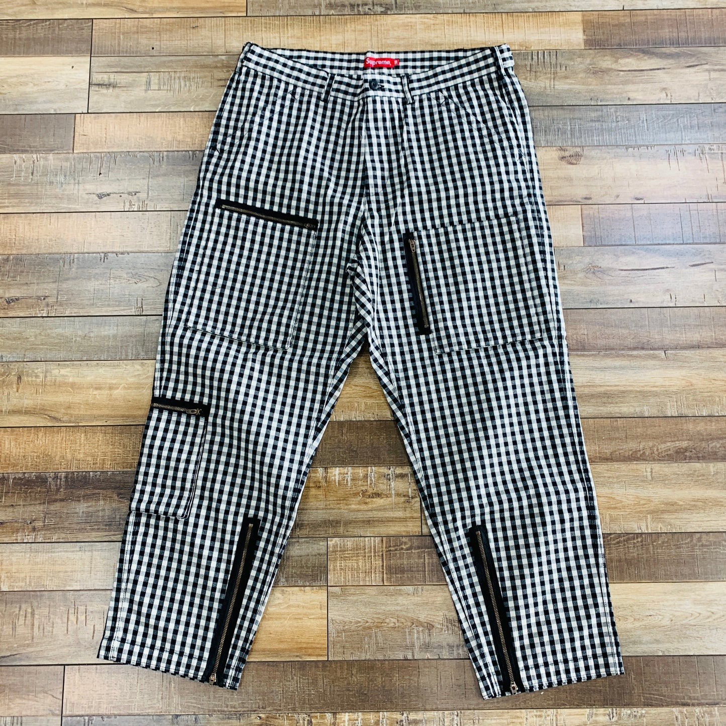 Supreme Gingham Flight Pant Black, brand new, authentic, no returns.