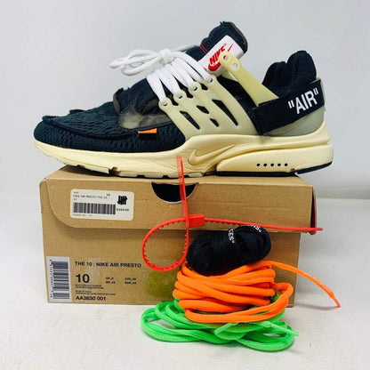 Nike Air Presto Off-White sneakers 2017 with original box and accessories, size 10.